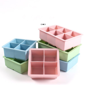 Oem/ODM cubos BPA miễn phí Silicone khuôn unisex 2-in-1 <span class=keywords><strong>Ice</strong></span> Cube Khay & <span class=keywords><strong>Ice</strong></span> Cream Maker tái sử dụng hình vuông de hielo khay - Product Image 1