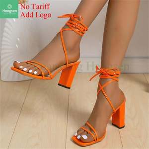 <strong>Roman</strong> Fashion Women's Shoes Sandals Plus Size Square Toe Lace-Up Popular Thick-Sole - Product Image 2