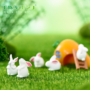 Décoration de jardinage miniature DIY Lapin, Ornement créatif pour gâteau, Pendentif porte-clés, Artisanat en résine de dessin animé - Product Image 4