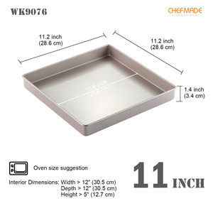 Forno <span class=keywords><strong>antiaderente</strong></span> in acciaio al carbonio quadrato tortiera tortiera, 11 "X 11" X1.1 "con forno in cotone guanto da forno da Bellagione - Product Image 2