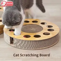 Griffoir pour chat en carton en forme de boule, meule à griffes en papier, style pastoral, bâton de stimulation rotatif, boule extra large, jouet pour chat