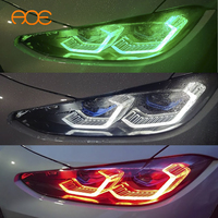 Module DRL RGBW avec dissipateurs de chaleur et adaptateur de phare Plug and Play contrôlable par application pour BMW G22 G23 G26 G80 G81 G82