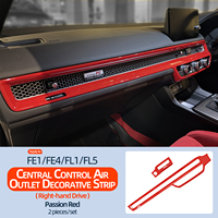 Pour Honda Civic 11th Gen 2022-2025 ABS intérieur avant tableau de bord climatisation interrupteur sortie cadre Central contrôle bande garniture