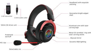 Auriculares Inalámbricos Dinámicos RGB para Juegos, con Sonido Envolvente 7.1, Resistentes al Agua, para Deportes, PS5/PS4/PC/Switch - Product Image 5