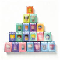 Jouet de puzzle 3D en micro-particules d'animaux de dessin animé, modèle de nature, en plastique ABS, éducatif, DIY, 200 pièces, ensembles de blocs de construction personnalisés