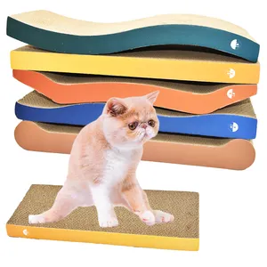 튼튼한 파 디자인 애완 동물 장난감 제품 개박하를 가진 물결 모양 실내 고양이 집 마분지 고양이 Scratcher