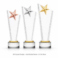 Trofeo de Cristal Personalizado, Adorno de Vidrio Colorido, Corona, Pájaro, Estrella, Dragón, Base Cónica, Texto Grabado, Regalo, Venta al Por Mayor