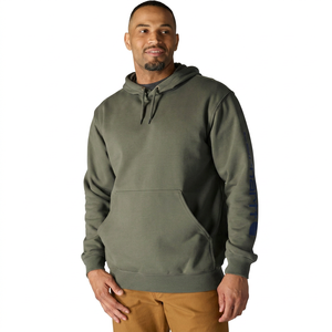 Sudadera con Capucha para Hombre, Corte Regular, Color Sólido, Estilo Casual Otoñal, con Logotipo en la Manga - Product Image 1