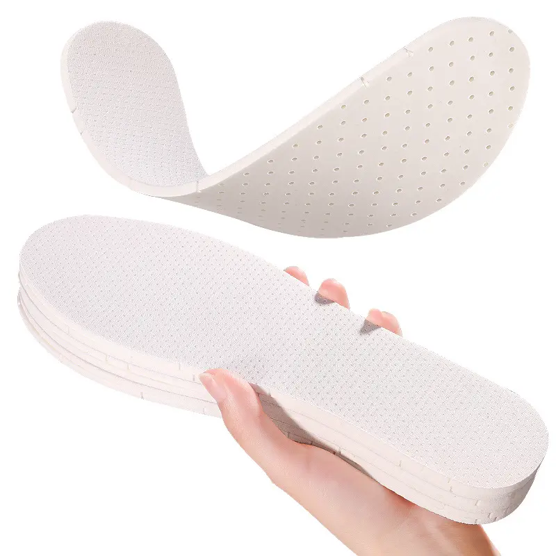 High Elastic Sweat Shock Absorbing Insoles Breathable Soft Comfortable Resilient Air Vent Anti Slip Odor Ice Silk Latex Insoles