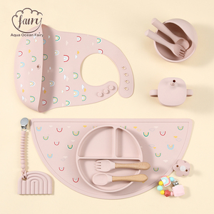 Set di Stoviglie per Bambini in Silicone Alimentare: Piatto con Ventosa, Ciotola, Cucchiaio, Forchetta, Bavaglino e Tovaglietta - Product Image 3