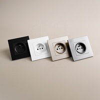 Enchufe de pared de tipo francés moderno de alta calidad para el hogar enchufe eléctrico de la UE 16A 220V salidas de Material de cobre para Smart Home Gold