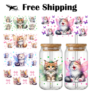 Free Shipping Wholesale Black Girl Zodiac UV DTF Cup <b>Wraps</b> for 16oz Libby Glass Can 3D Stereo Texture No Heat Waterproof - Product Image 1
