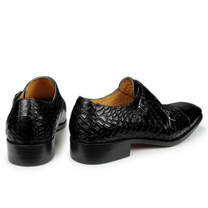 Chaussures de mariage en cuir faites à la main pour hommes élégants mocassins de mode sangle de moine souple bout pointu pour le costume d'affaires de Penny de bureau d'église - Product Image 6