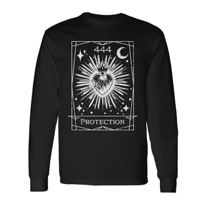 T-Shirt Unisex a Maniche Lunghe con Numero Angelico 444, Protezione Numerologica, Stampa Serigrafica - Product Image 3