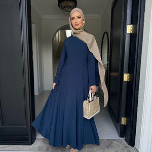 Abaya Primaverile Taglie Forti <span class=keywords><strong>Nisa</strong></span> 2025 con Coulisse Regolabile in Poliestere, Abiti Modesti da Donna, Abbigliamento Islamico alla Moda, Lungo Abito Musulmano - Product Image 4