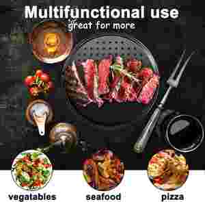 Perforated Round <b>Baking</b> <b>Tray</b> Carbon Steel Non-Stick Eco-Friendly Durable Pizza Crisper Pan - Product Image 6