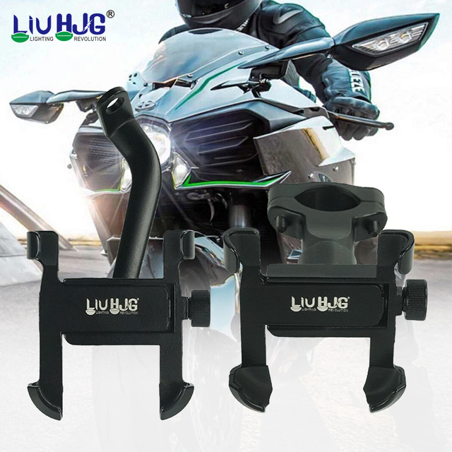 LIUHJG Aluminum Rechargeable Mirror Mount Handlebar Motorcycle Phone Holder for Motorbike