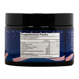 Gomas para Dormir com Raiz de Valeriana <span class=keywords><strong>500mg</strong></span>, Flor da Paixão, Citrato de Magnésio, L-Teanina, Não OGM, Mastigáveis Noturnos - Product Image 3