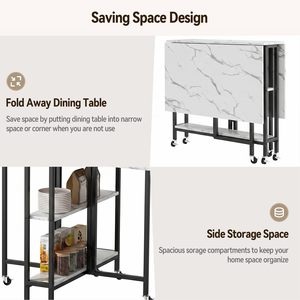 ชุดโต๊ะอาหารไม้พับได้ทรงสี่เหลี่ยม สไตล์โมเดิร์นเรียบง่าย จากโรงงานเซนยู - Product Image 3