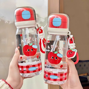 Bouteille d'eau portable Cruhre Apple Cartoon 680 ml avec paille pour enfants et étudiants - Product Image 5
