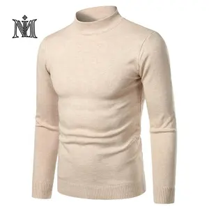 Long sleeve plain t shirt with turtle neck 100% cotton fashion wear wholesale price woven label unisex new design t shirts