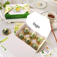 Boîte à biscuits écologique personnalisée rectangle vert boîte à biscuits gaufres pâtisserie en papier blanc pour boulangerie