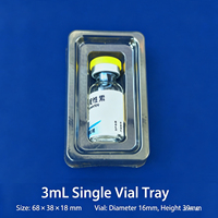 Plateau de 3 ml en PVC pour flacons, vente en gros, OEM, haute qualité, pour emballage de flacons de bio-essences et de réactifs liquides, boîte de flacons, étui pour peptides
