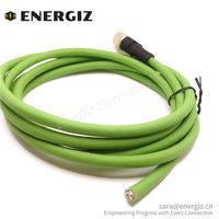 Code Femelle M12 Connecteur 8 Broches Câble D'extension 1M PVC Vert Droit 8 Pôles