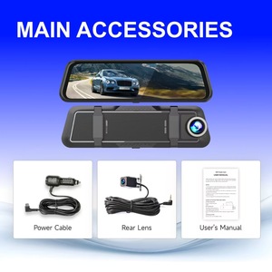 Cámara de Visión Trasera para Espejo Retrovisor con Pantalla Táctil IPS de 10 Pulgadas y 1080p, Doble Lente, Visión Nocturna, Carplay y Control por Aplicación - Product Image 2