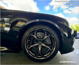Ruedas JUWA de Aluminio Forjado con Diseño de 5 Radios en Forma de Pétalo, Ligeras y Optimizadas para Mayor Resistencia, en Color Bronce, Tamaños 20, 21, 22, 23 y <span class=keywords><strong>24</strong></span> para Alfa Romeo - Product Image 2