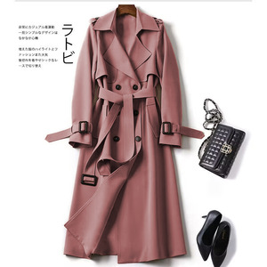 <span class=keywords><strong>Manteau</strong></span> trench élégant pour <span class=keywords><strong>femme</strong></span>, style britannique, <span class=keywords><strong>mi</strong></span>-<span class=keywords><strong>long</strong></span>, ceinture, couleur unie - Product Image 4