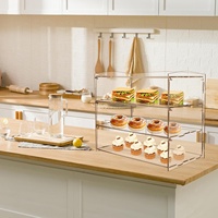 Vitrine de boulangerie en acrylique 3 couches, biscuit à pâtisserie, cupcake comptoir de vente au détail, étuis pour sandwich à pain