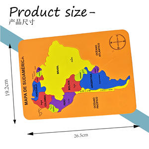एवा जिगसॉ दक्षिण अमेरिका पहेली फोमा गेम मैप बच्चों को मान्यता और भूगोल मिलान कला के लिए शैक्षिक खिलौने - Product Image 4