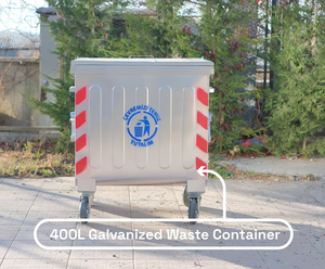 BDB BDB.10400-A Outdoor Customizable 400L <b>Pedal</b> Recycling Bin Open Top Structure Lid Spare Part - Product Image 5