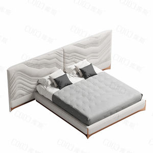Ensemble <span class=keywords><strong>de</strong></span> meubles <span class=keywords><strong>de</strong></span> chambre à coucher en cuir et velours, <span class=keywords><strong>lit</strong></span> plat, grande tête <span class=keywords><strong>de</strong></span> <span class=keywords><strong>lit</strong></span> moderne, projet commercial, vente en gros, - Product Image 6