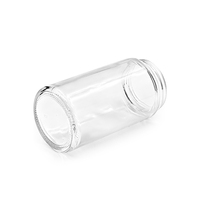 Pot en verre rond grande capacité 6 oz 180 ml, bouteille à large ouverture, bouchon de sécurité noir à visser, pot de stockage transparent pour foin