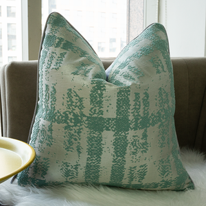 Housse de <span class=keywords><strong>coussin</strong></span> en <span class=keywords><strong>velours</strong></span> imprimé noir et blanc, taie d'oreiller carrée en jacquard à pieds de poule et tenue douce pour canapé de chambre modèle - Product Image 4