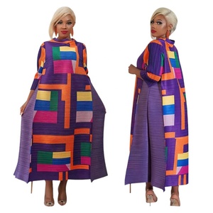 Europa y América, Moda Femenina, <span class=keywords><strong>Issey</strong></span> <span class=keywords><strong>Miyake</strong></span>, <span class=keywords><strong>Vestido</strong></span> Plisado Estampado con Cuello Redondo Más Vendido, Nuevo - Product Image 4
