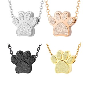 Collar con Colgante de Huella de Mascota en Acero Inoxidable Esmerilado, Joyería Conmemorativa para Mascotas, con 4 Opciones de Color Brillante, Venta al Por Mayor - Product Image 1