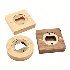 LC631 Customizable Logo Wood Opener Keychain for Bar Corkscrew Party Promotion Gift Advertise Custom Wooden Beer Bottle Opener - Product Image 5