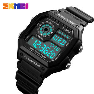 Montres de sport à mouvement numérique SKMEI 1335, compte à rebours, lumineuses, étanches, date automatique, acier inoxydable, montre-bracelet pour homme - Product Image 5