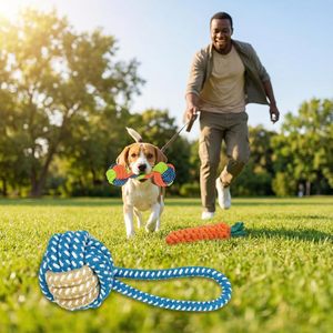 Jouet interactif créatif en corde de coton coloré et résistant aux morsures pour chien, jouet à mâcher pour animaux de compagnie, jouet de mouvement interactif - Product Image 4