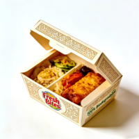 Boîte d'emballage en papier pour aliments de qualité alimentaire, personnalisée, pour poulet frit, riz, hamburgers, frites, nachos, salades, poisson et frites, à emporter