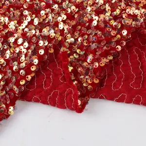 5mm Muschel muster Pailletten Samt Stoff Mehrfarbige luxuriöse Kleid Mode Taschen Schuhe mit PET Glitter Schimmer