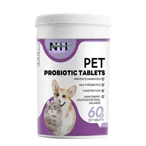 Atacado Dog Probióticos Tablets Pet Nutrition Supplement Sensitive Stomachs Aid Digestão Gut Apoio à Saúde para Cães e Gatos