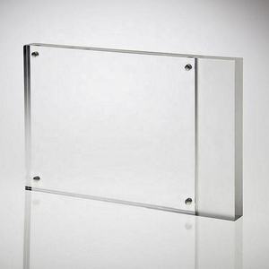 Cadre photo transparent en acrylique 5x7 avec support en acier inoxydable, écologique, <span class=keywords><strong>coins</strong></span> magnétiques pour - Product Image 4