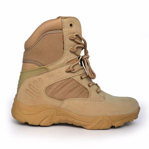 أحذية سلامة تكتيكية قتالية مقاومة للسحق والثقب من الجلد الأصلي للاستخدام في الصحراء والبراري - Product Image 2