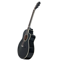 Guitare acoustique en bois de 40 pouces, nouvelle conception d'usine, couleur personnalisée noire, technologie de pointe
