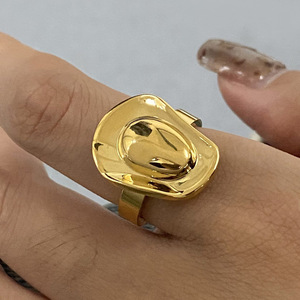 Anillo Geométrico Dorado para Mujer, Joyería de Fiesta, Acero Inoxidable 18K, Pieza de Moda, Marca Yueli - Product Image 4