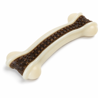 Jouet à mâcher pour chien en forme d'os incurvé, en nylon et cuir de vache, jouet à mâcher pour nettoyer les dents pour chiens de petite, moyenne et grande taille
